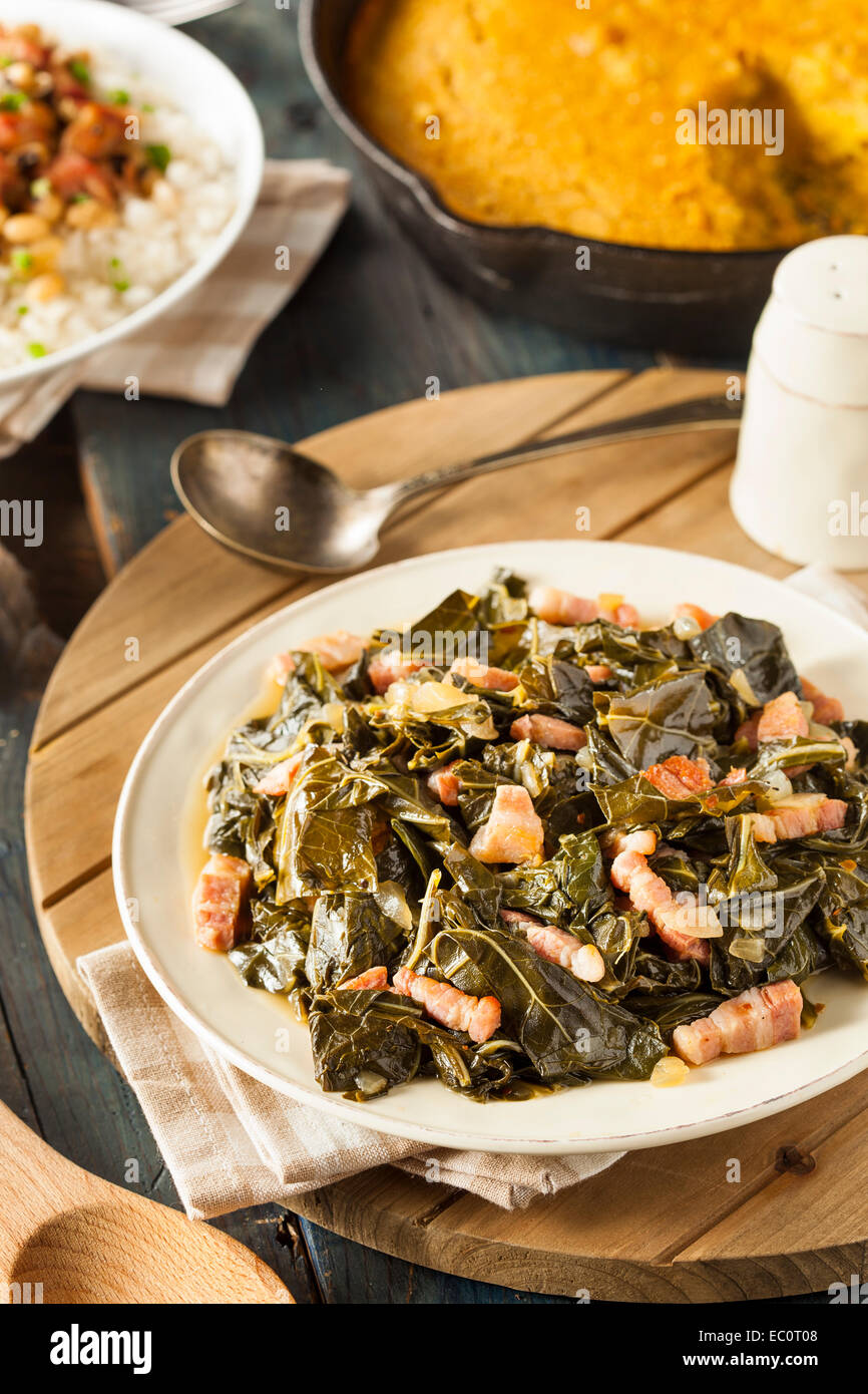 Southern Style Collard Greens with Salt Pork Stock Photo Alamy