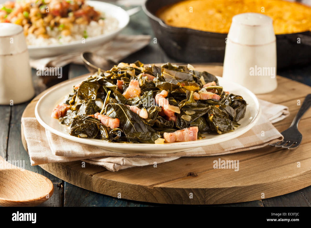 Southern Style Collard Greens with Salt Pork Stock Photo Alamy