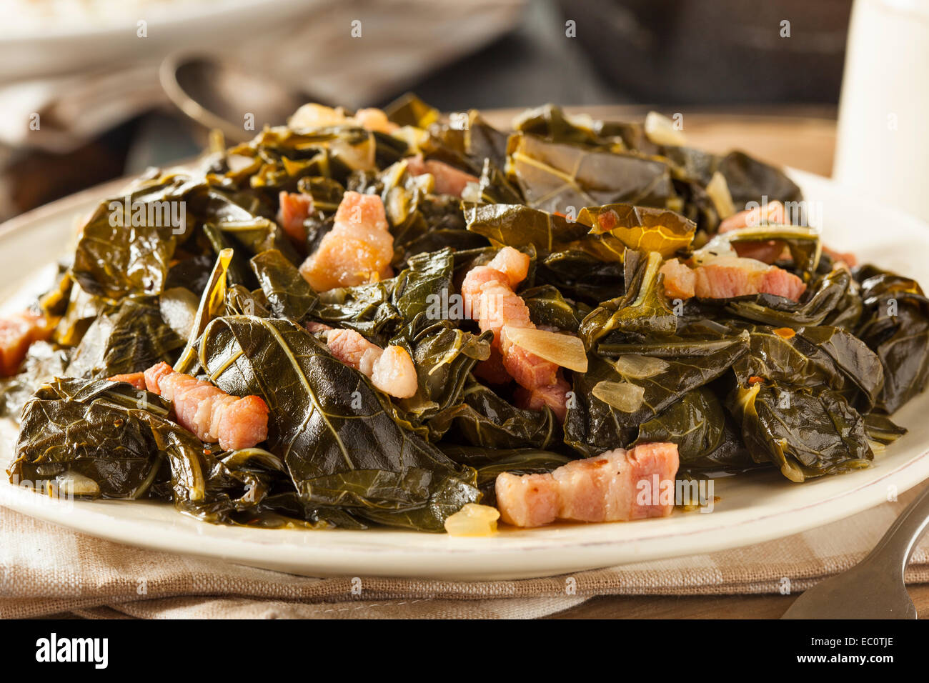 Southern Style Collard Greens with Salt Pork Stock Photo Alamy