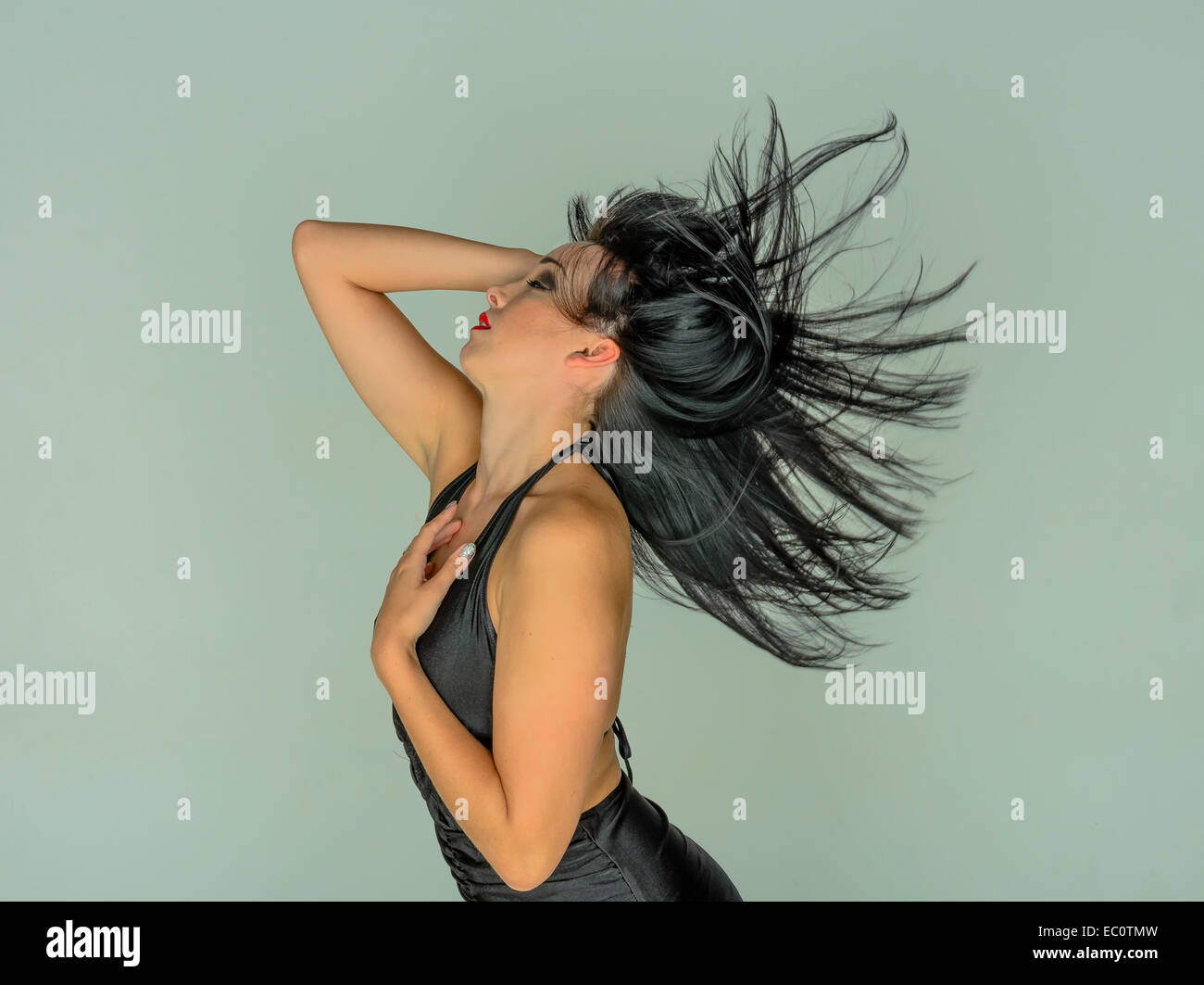 Young female model enjoying a moment. Stock Photo