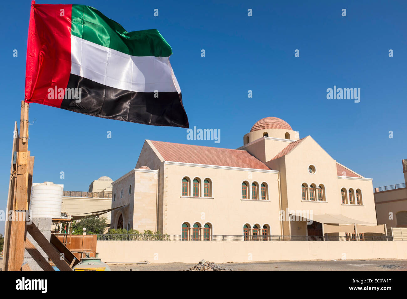 Exterior of Saint Mary Greek Orthodox Parish Church in Dubai United Arab Emirates Stock Photo