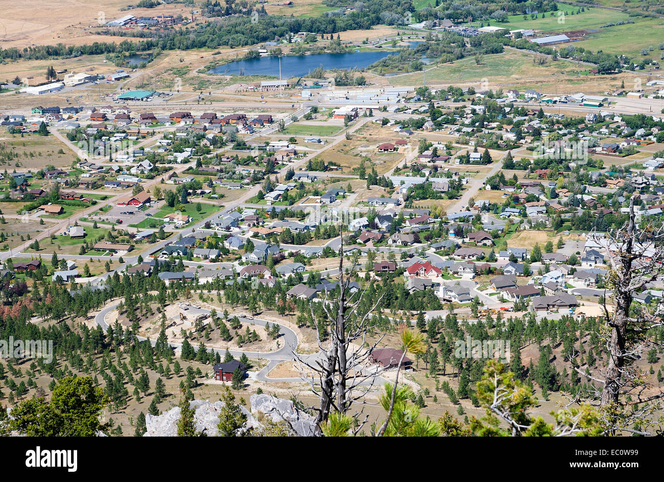 View of the city Helena, Montana USA from Mount helena Stock Photo