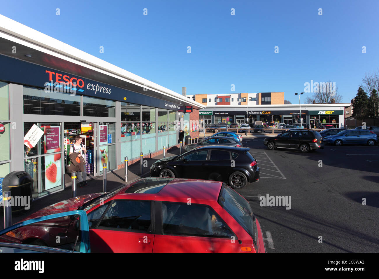 A small new development of retail units in Stafford Stock Photo
