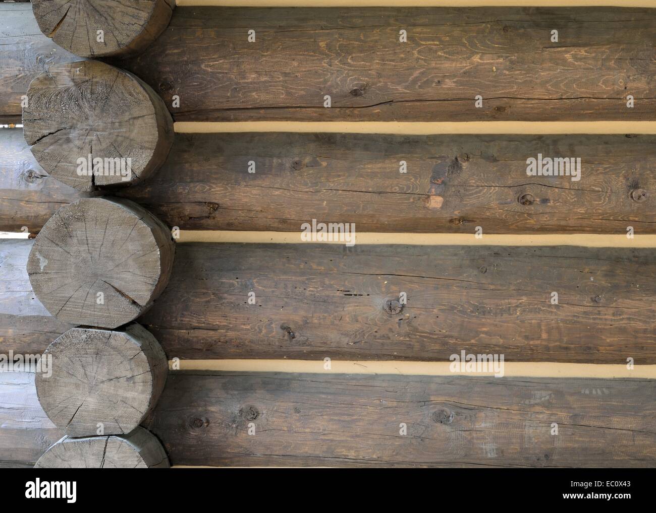 Log Cabin Wall for arts background or copy space. Stock Photo