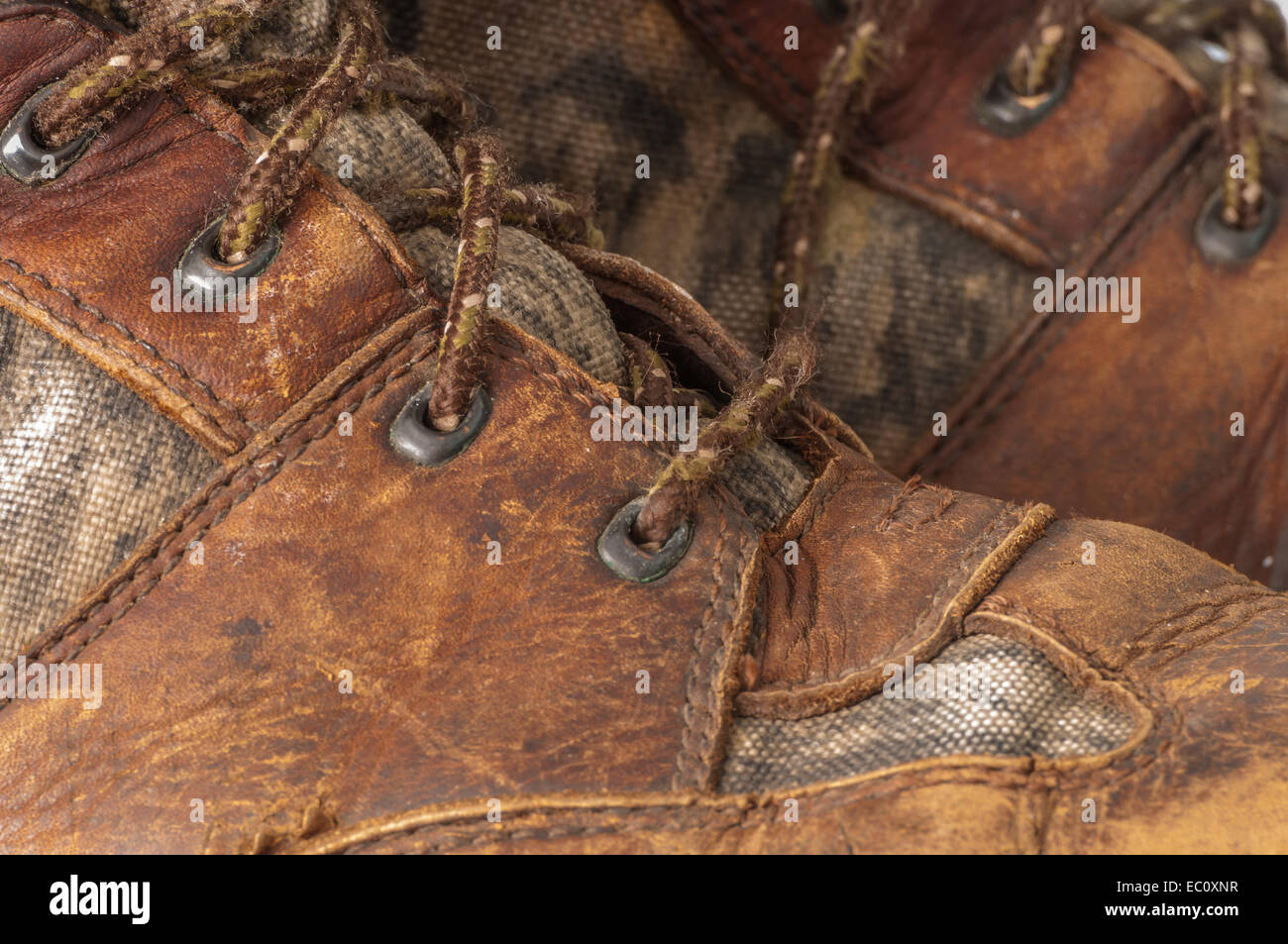Worn Hunting Boot for wallpaper or background Stock Photo - Alamy