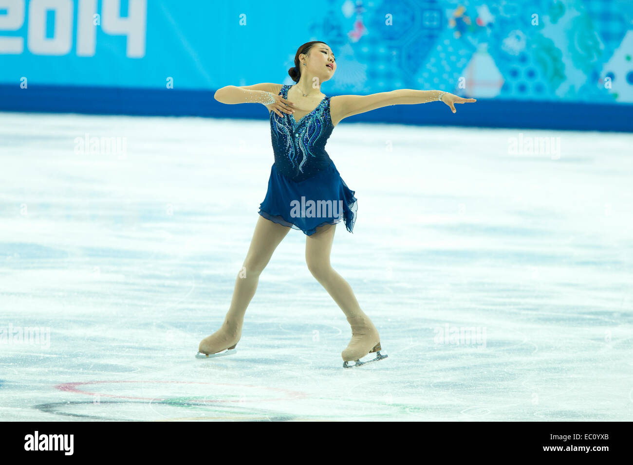 Kim Haejin competing in the Women's Figure Skating Short Program at the