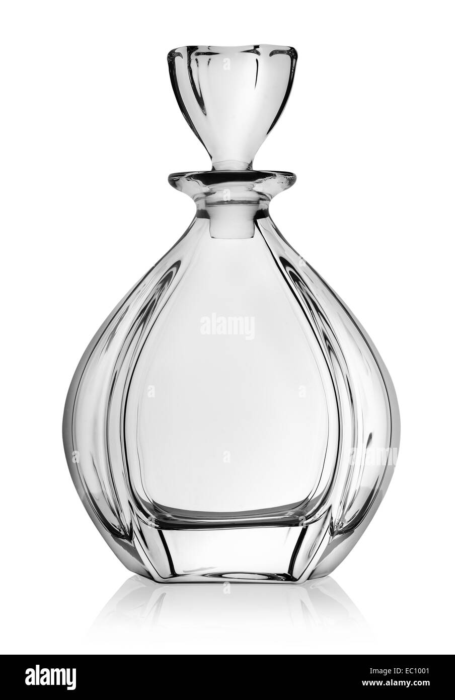 Empty decanter isolated on a white background Stock Photo