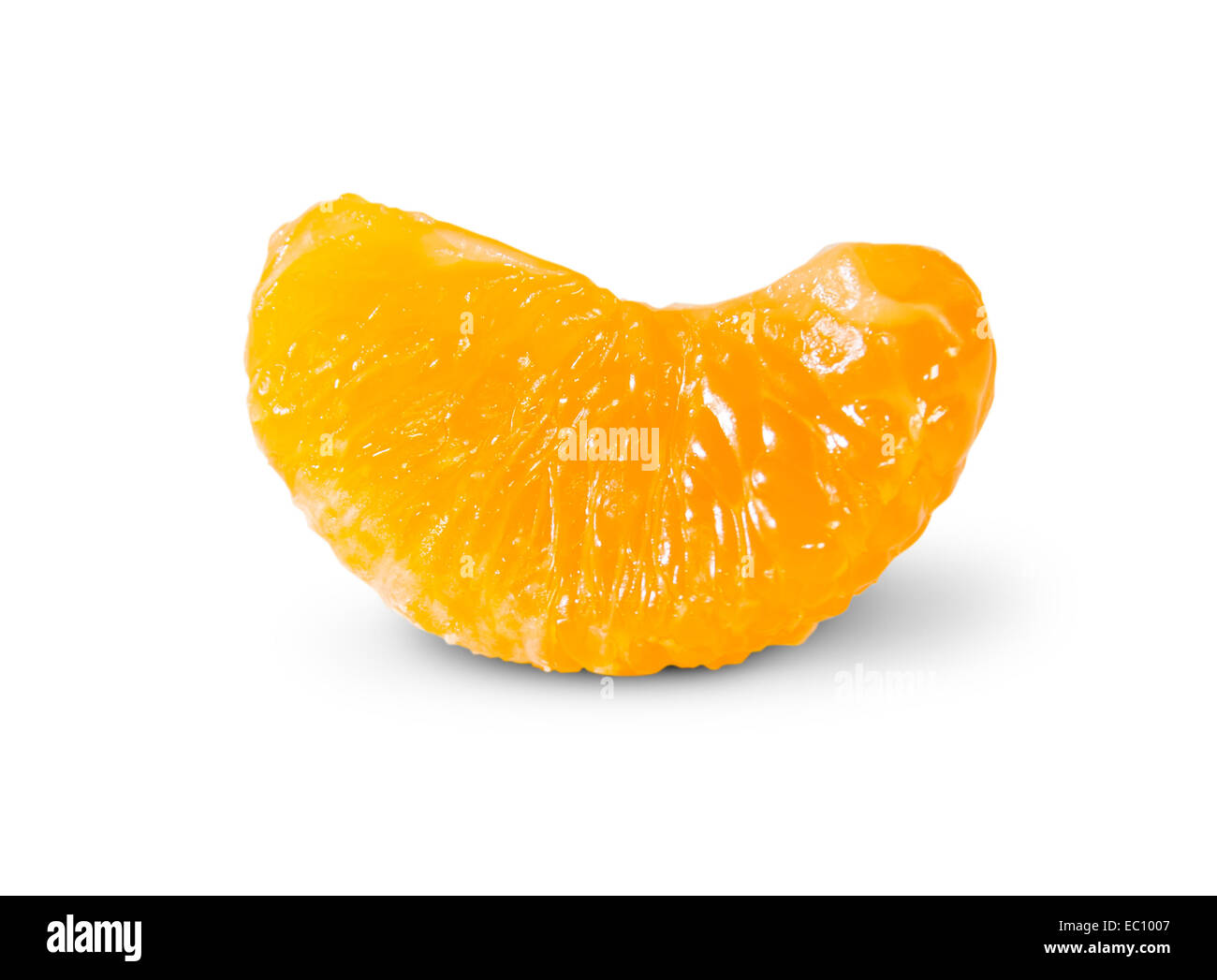 Peeled Tangerine Segment Isolated On White Background Stock Photo