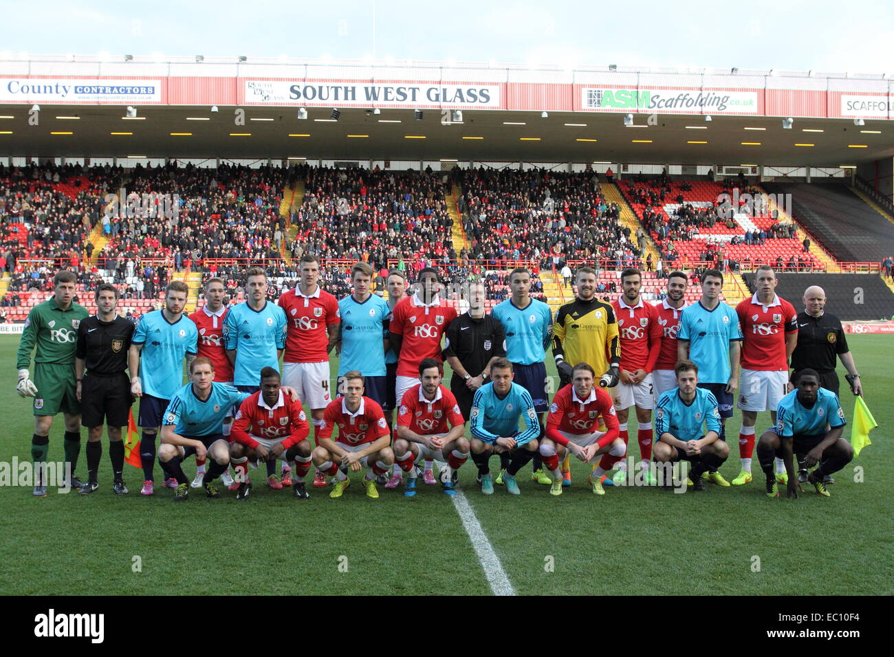 Bristol, UK. 07th Dec, 2014. The Bristol City and Telford United teams