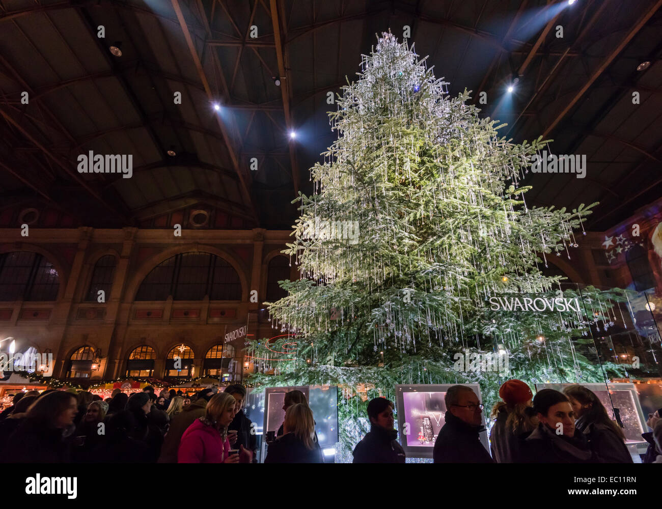 A giant Christmas tree, draped with Swarovski jewelery, main attraction