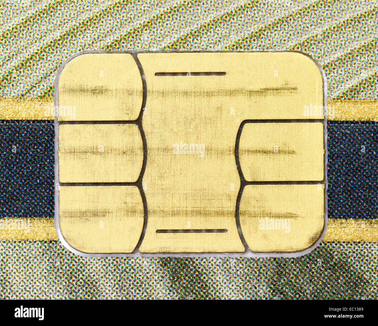 Electronic chip on a credit card or debit card Stock Photo Alamy