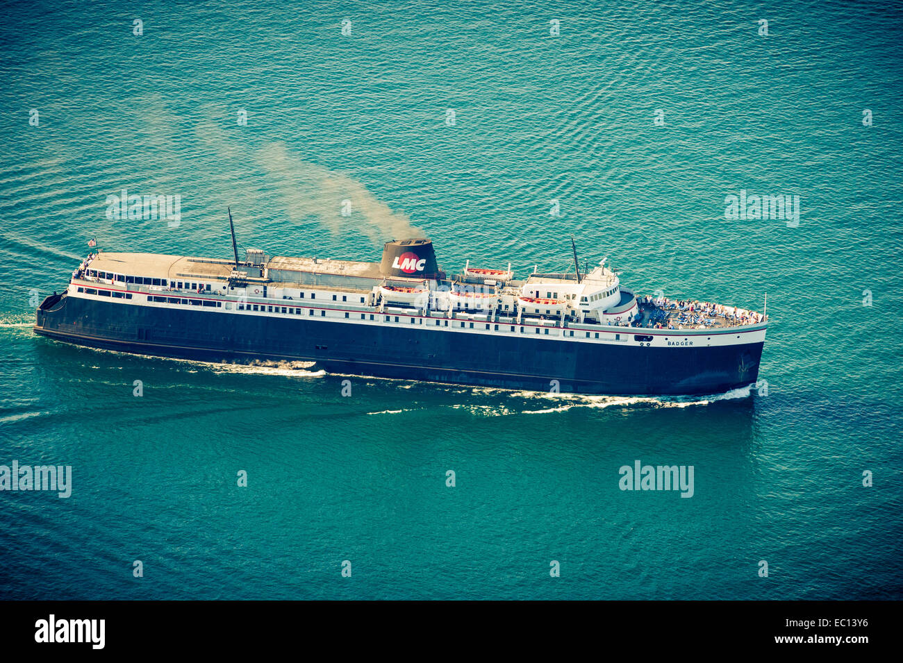 Lake Michigan Car Ferry under way the SS Badger is the last remaining car ferry operating on