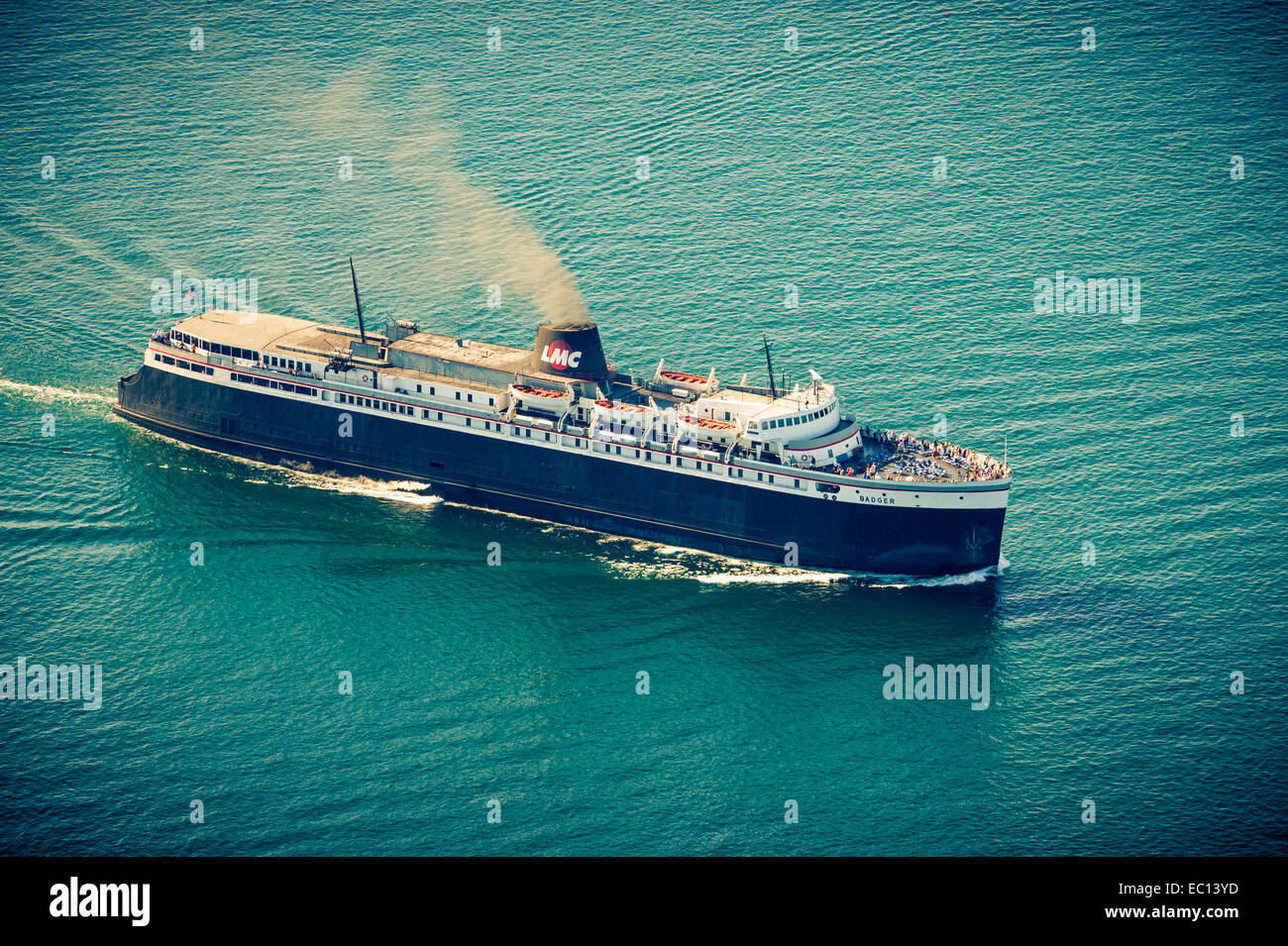 Lake Michigan Car Ferry under way the SS Badger is the last remaining