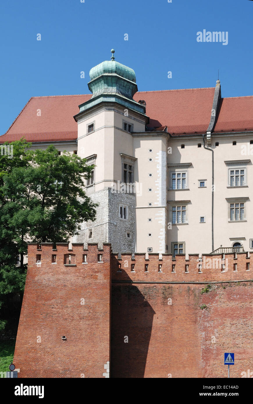 Royal Castle on Wawel Hill of Krakow in Poland. Stock Photo