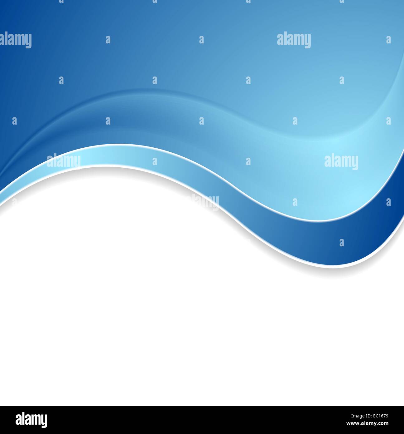 Abstract blue shiny waves background. Vector illustration Stock Photo