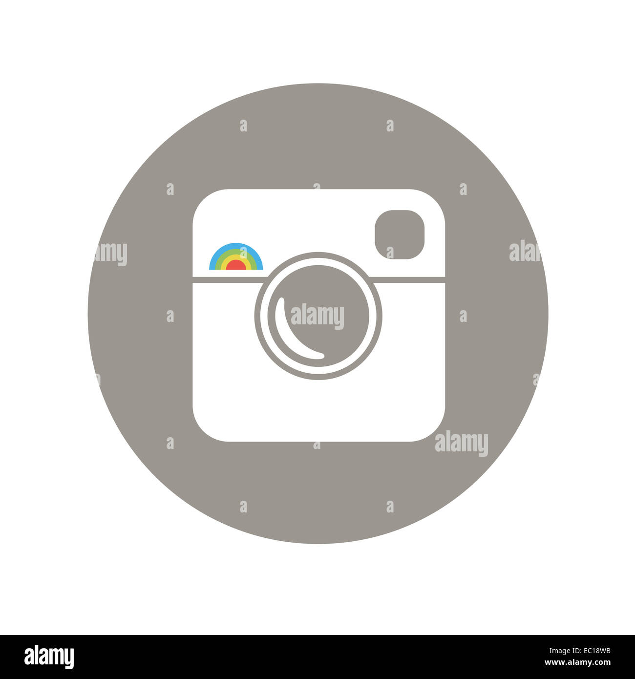 Hipster Photo Icon with Rainbow Sign Stock Photo
