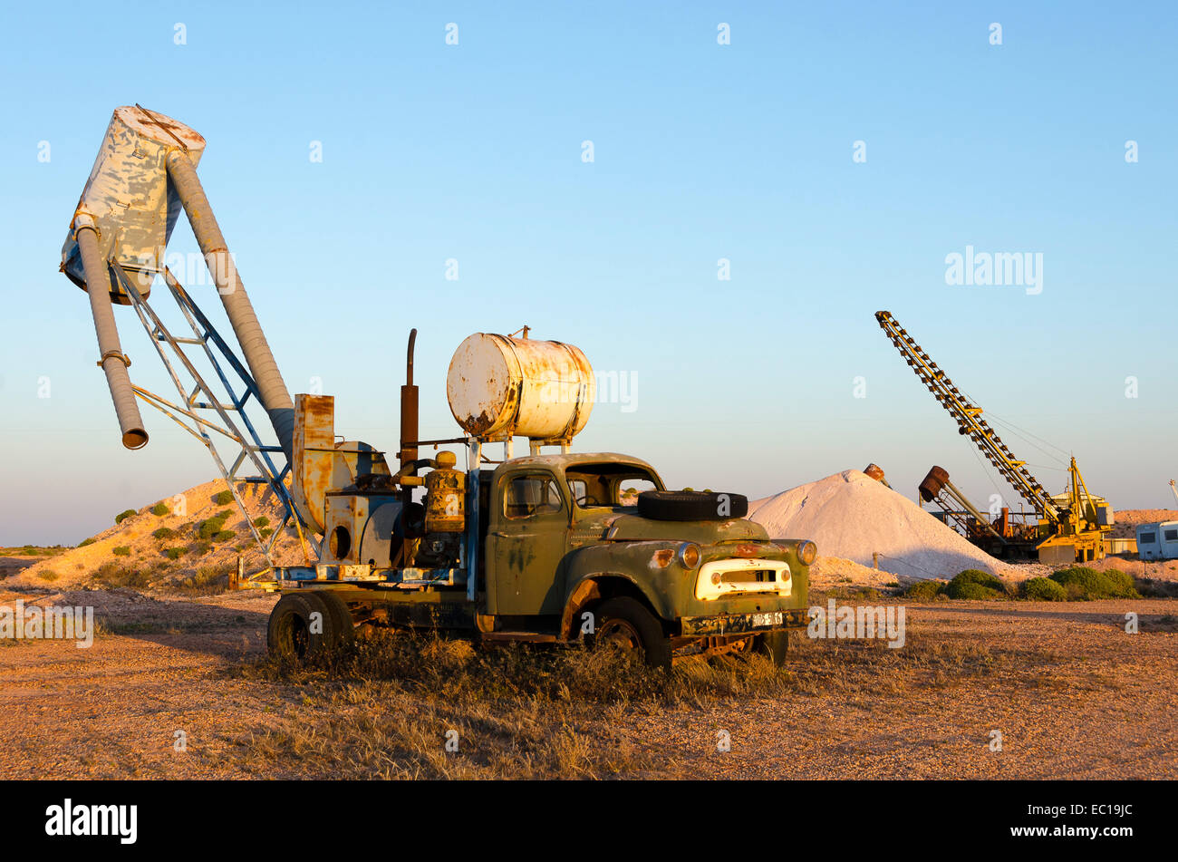 mining truck, Coober Pedy, South Australia Stock Photo