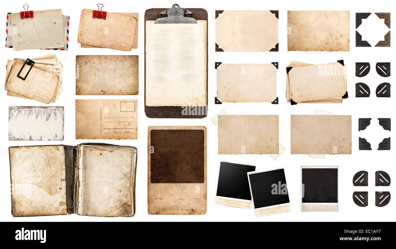 Vintage Paper Sheets Book Old Photo Frames And Corners Antique
