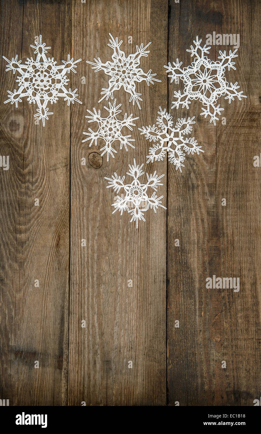 White Wooden Snowflakes, White Snowflake Wood