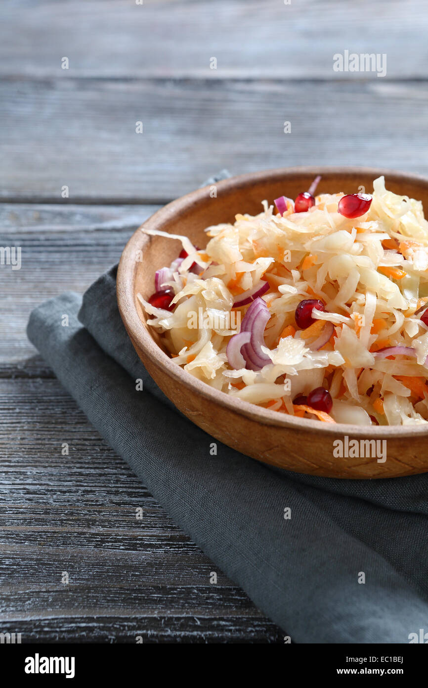 Pickled cabbage in a bowl, food Stock Photo