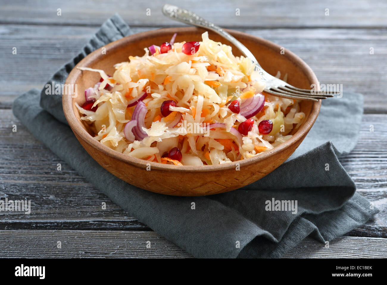 Chopped pickled cabbage, raw food Stock Photo