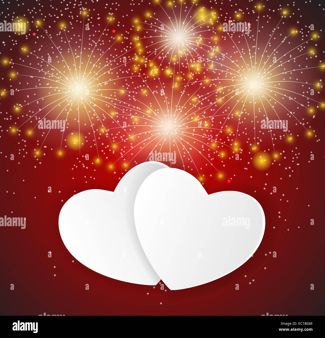 Happy Valentines Day Card with Heart. Vector Illustration Stock Photo ...