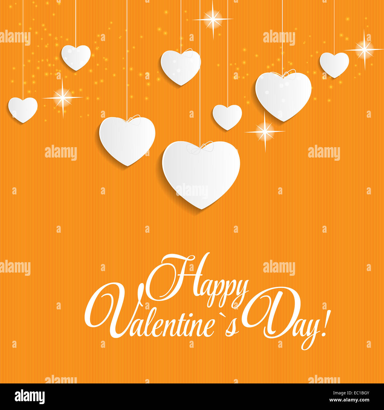 Happy Valentines Day Card with Heart. Vector Illustration Stock Photo ...