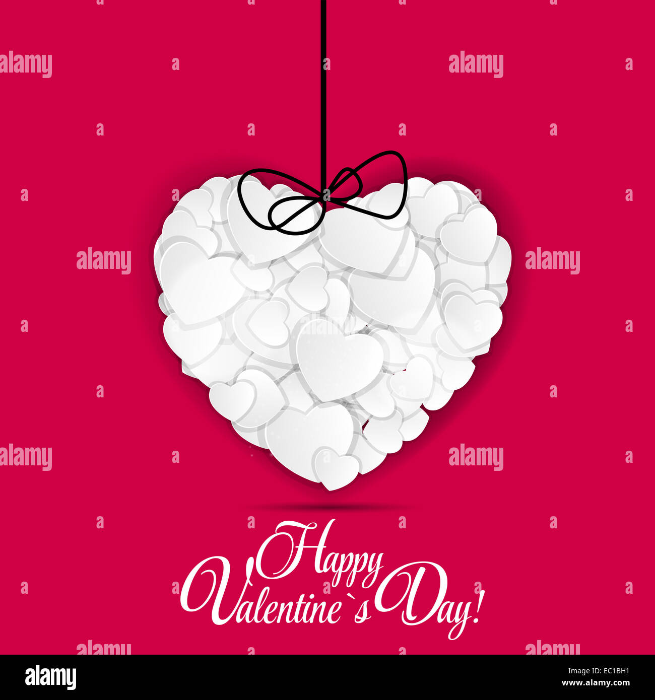 Happy Valentines Day Card with Heart. Vector Illustration Stock Photo ...