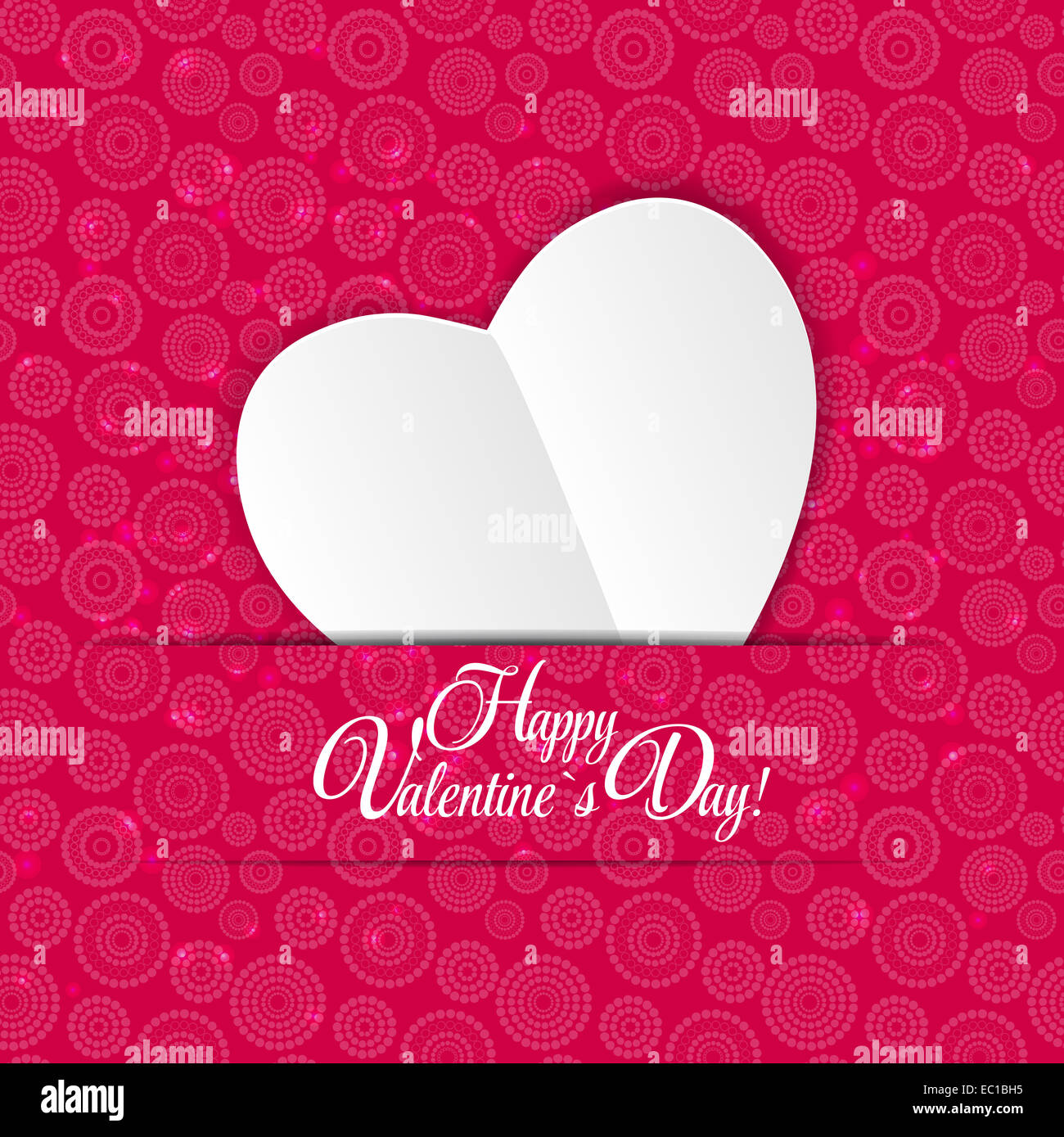 Happy Valentines Day Card with Heart. Vector Illustration Stock Photo ...