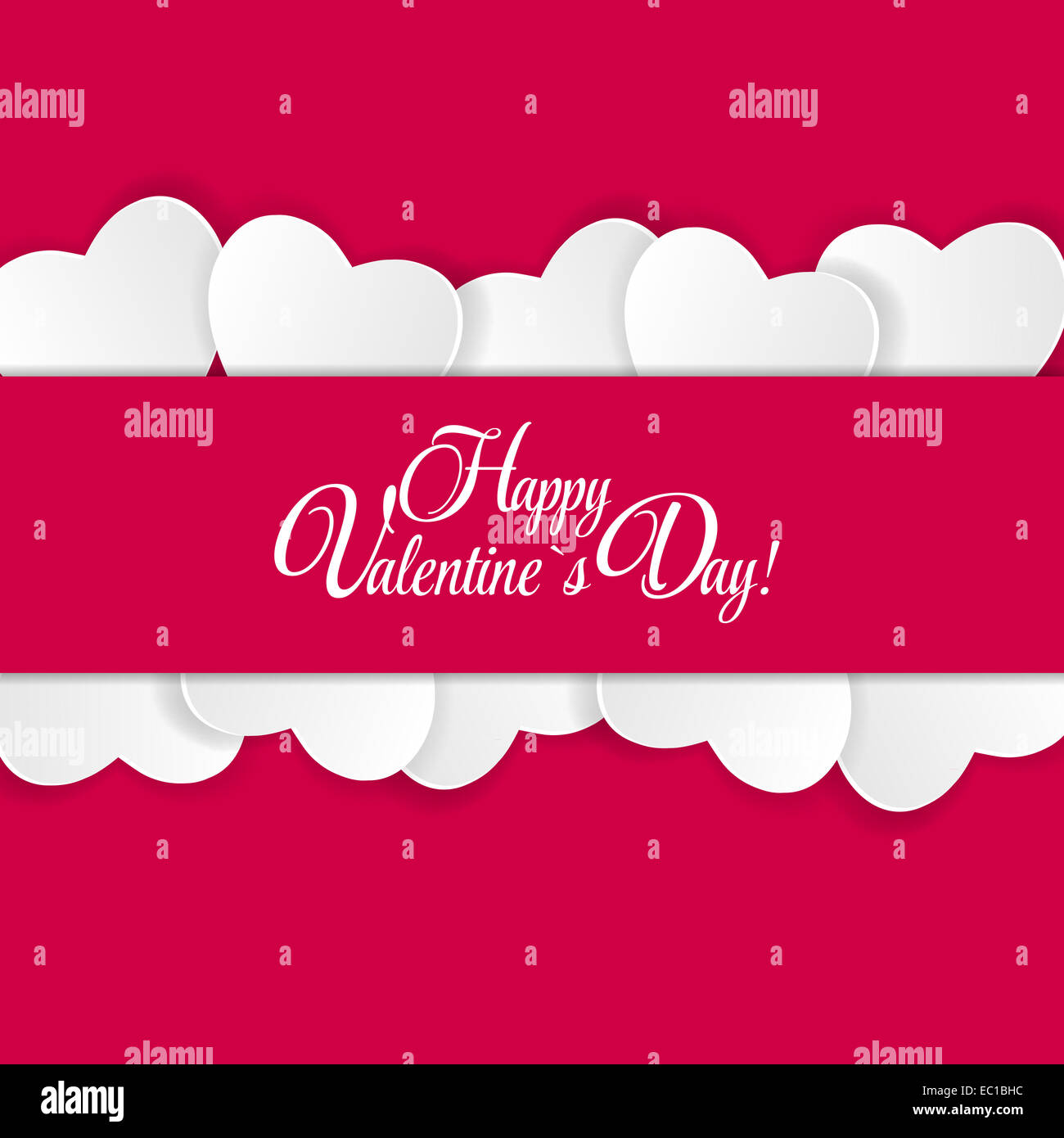 Happy Valentines Day Card with Heart. Vector Illustration Stock Photo ...