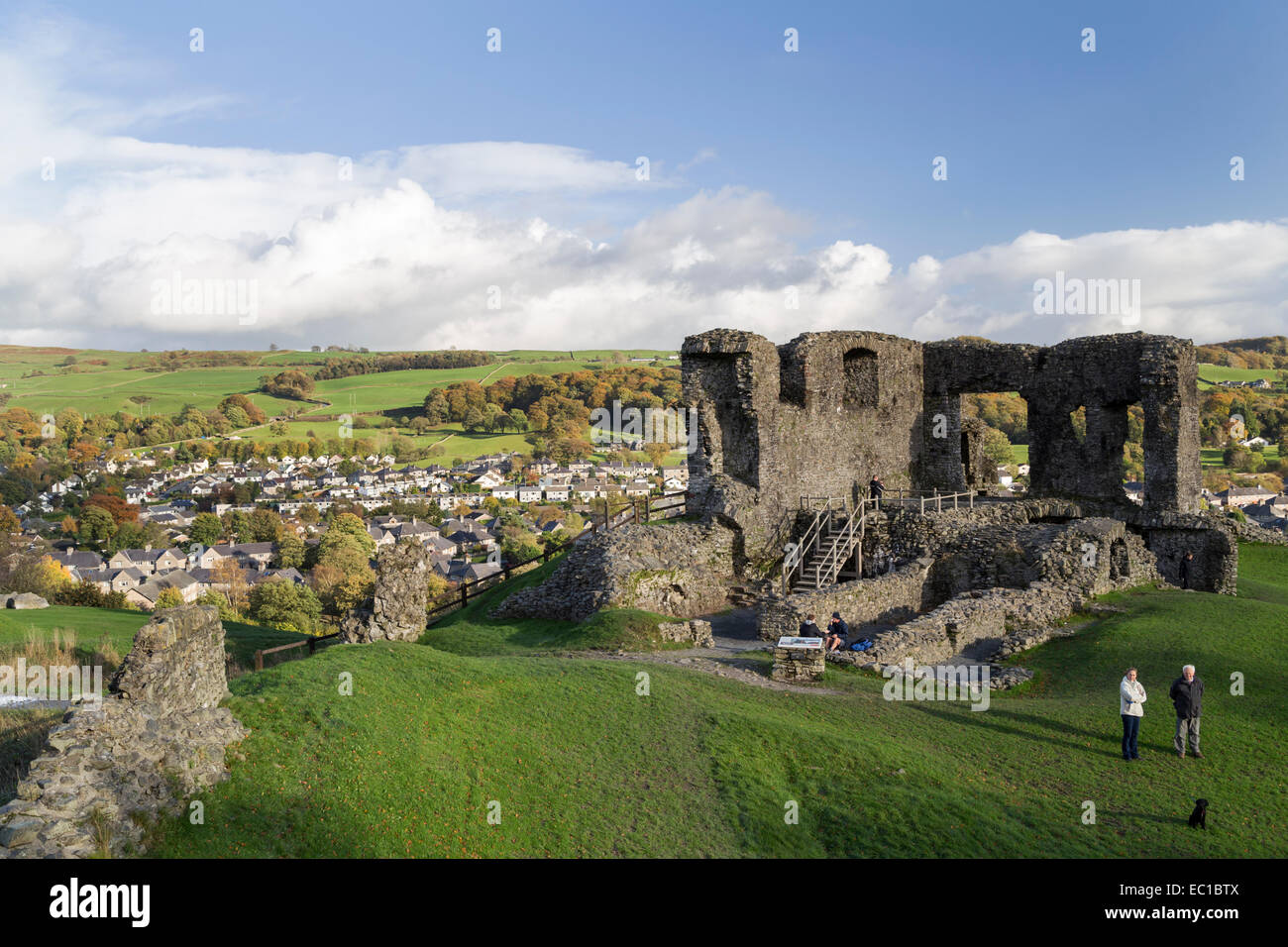 UK, Kendal, the ruins of Kendal Castle. Stock Photo