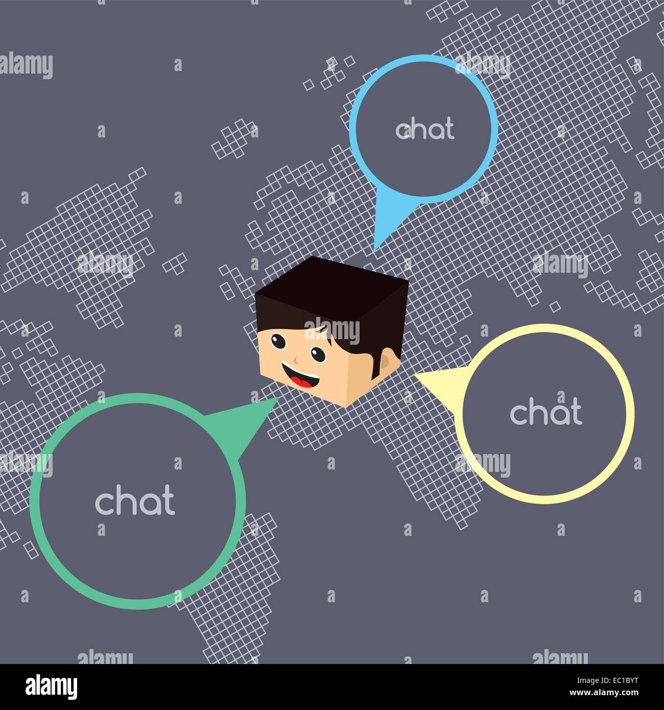 Isometric Square Characters block isometric cartoon character vector illustration Stock Vector ...