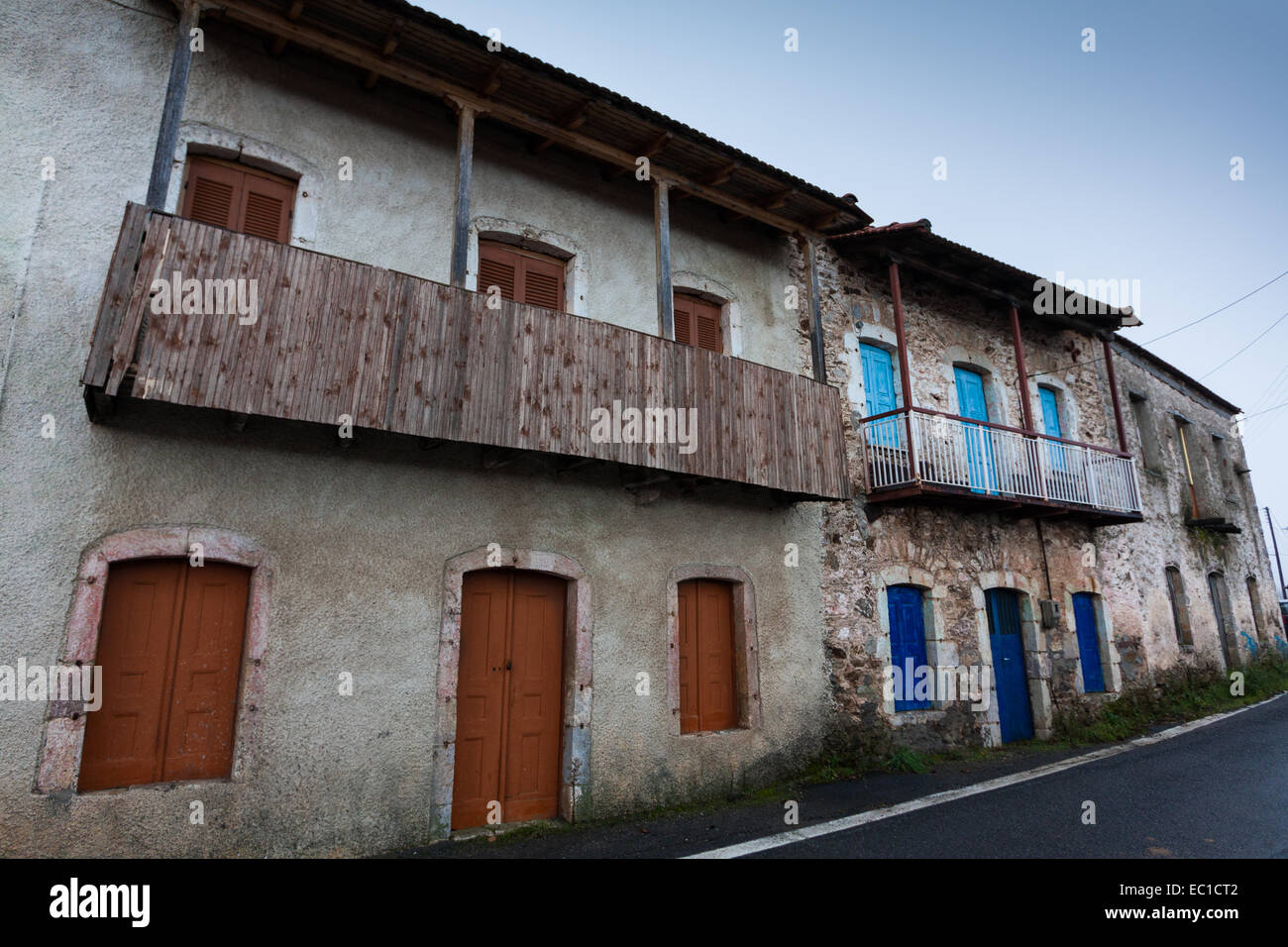 Houses at Vlachokerasia village. Arcadia, Peloponnese, Greece Stock Photo