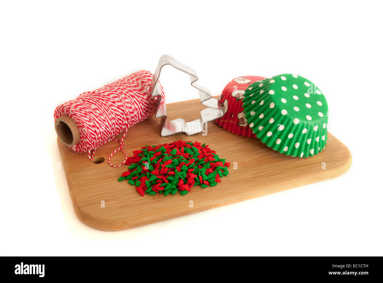 Christmas baking decorations isolated on white Stock Photo