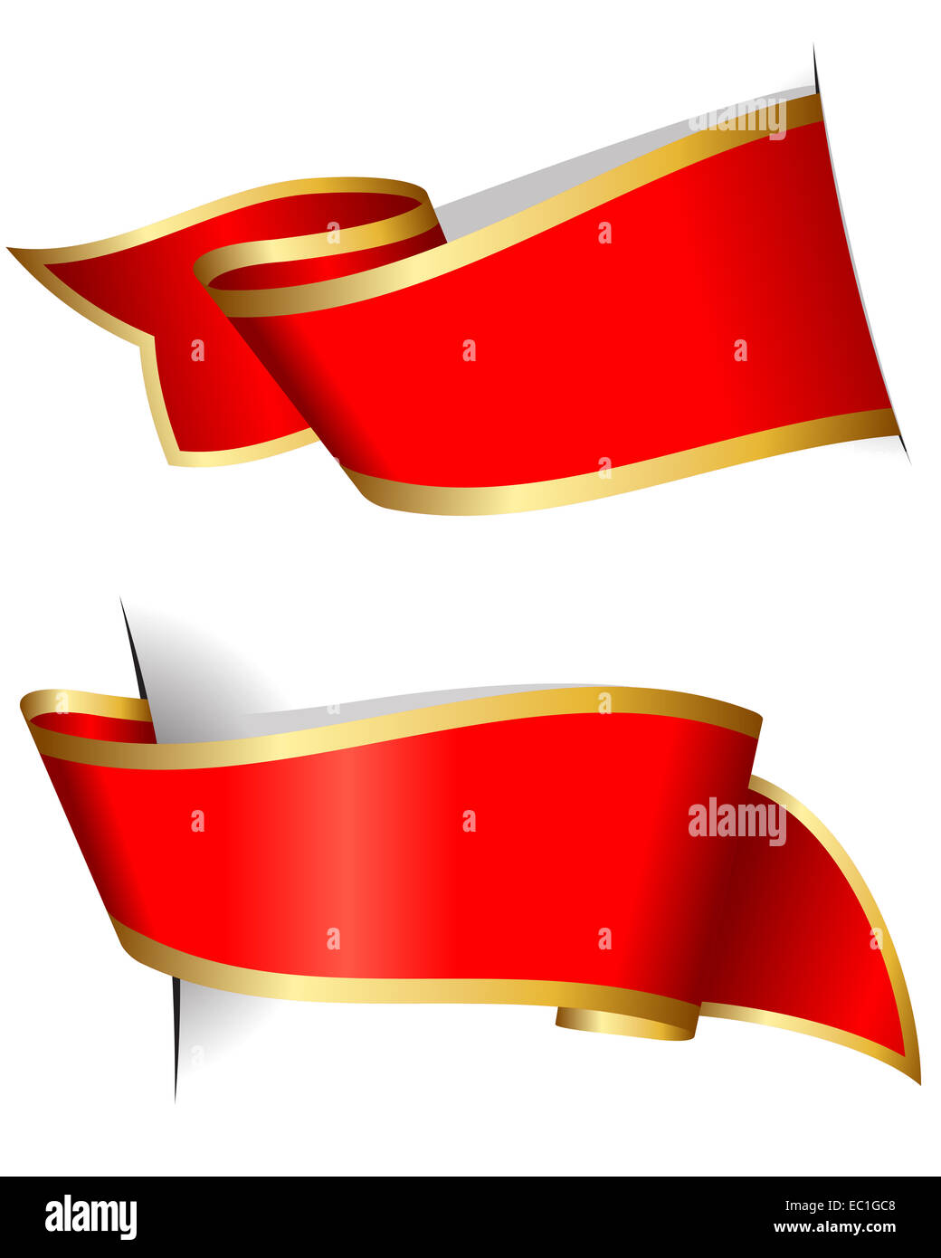 Red ribbon collection isolated on white background Stock Photo - Alamy