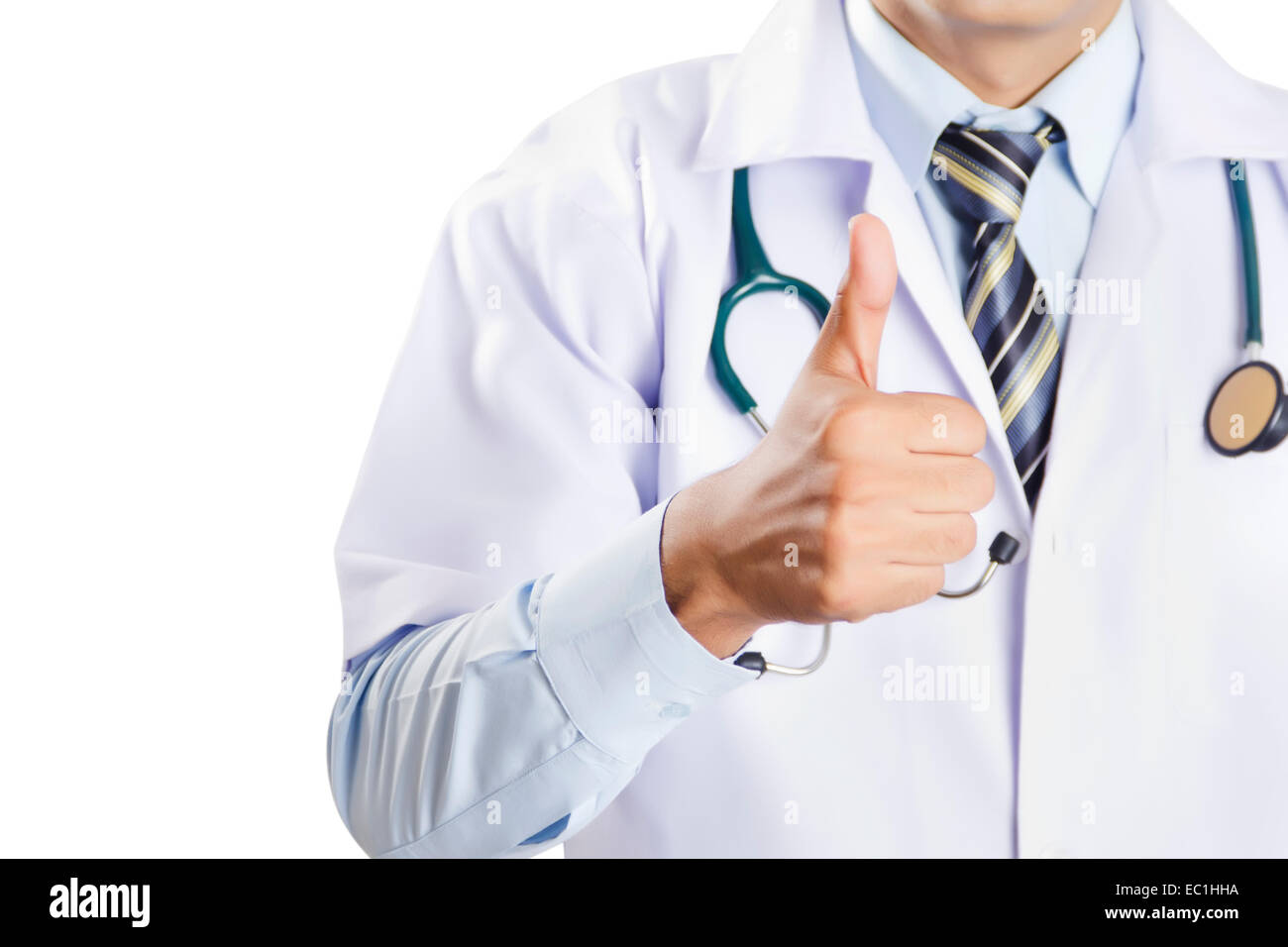 Young indian doctor showing thumb hi-res stock photography and images ...