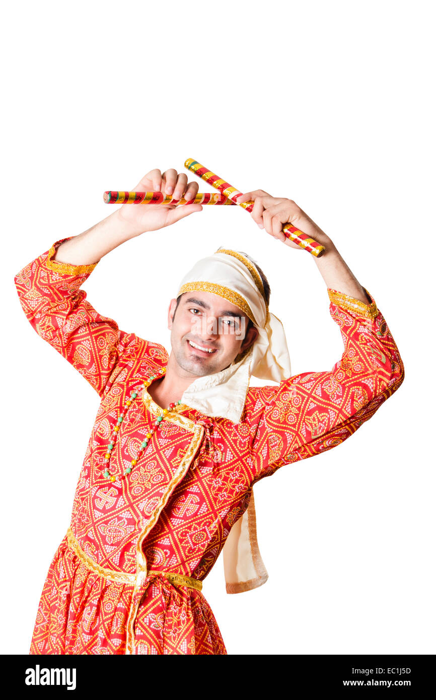 1 indian Gujrati man Navratri Dandia Stock Photo - Alamy