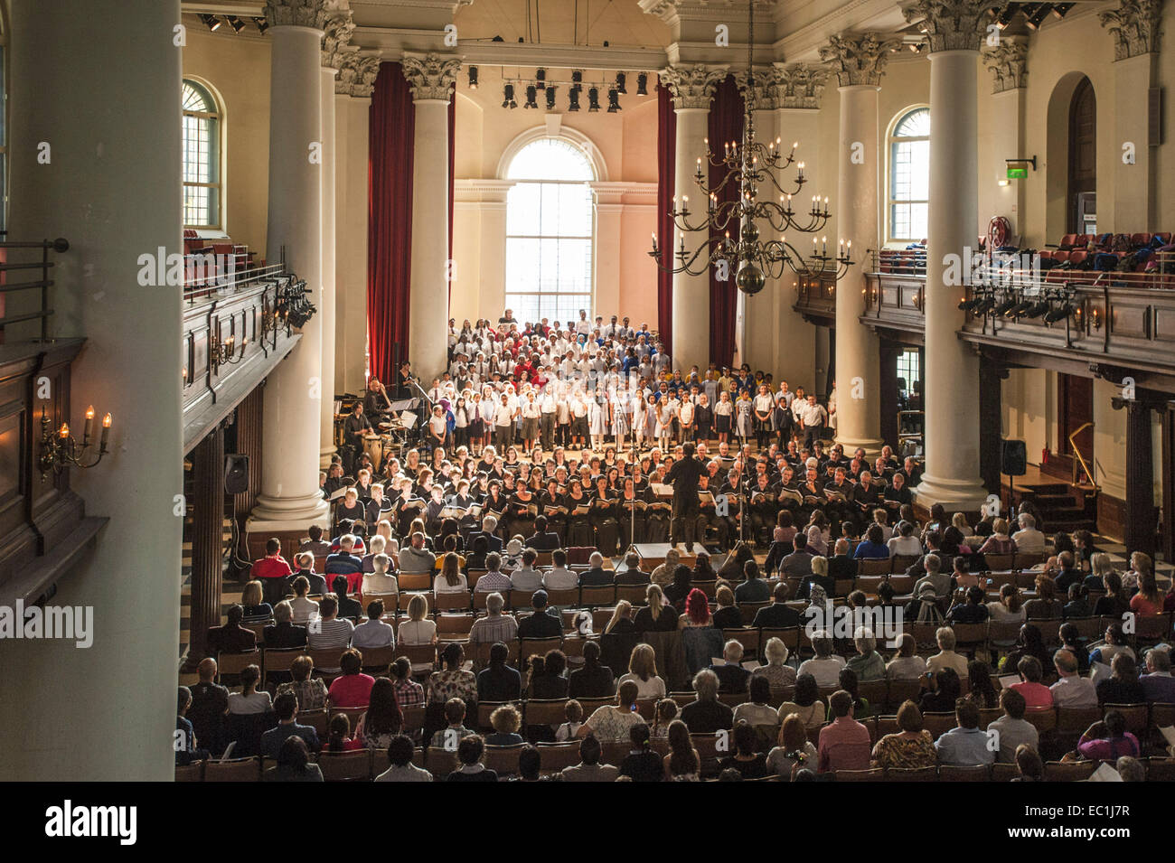 Children's choirs and The Bach Choir, conductor David Hill, in