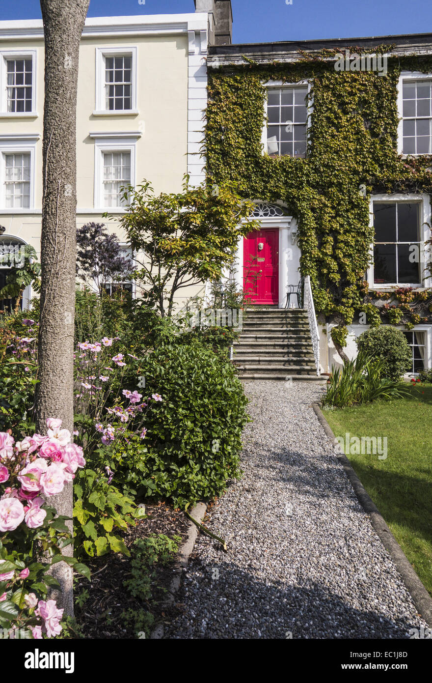 doorway and houses by the sea, Sandycove, Co. Dublin, Ireland