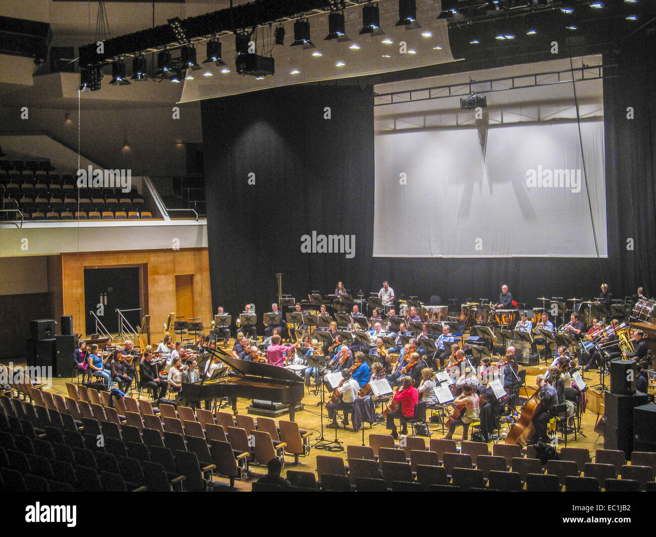 Ulster Orchestra rehearsing in the Waterfront Hall, Belfast, with