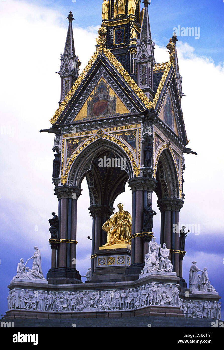 The Albert Memorial,Kensington Gardens, London, England, directly to