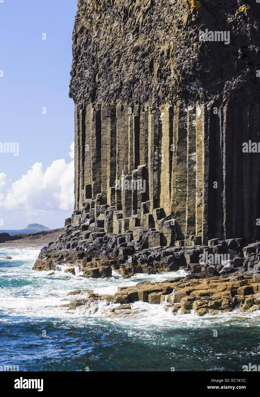 Basalt roof and column structure of Fingal's Cave, Staffa; off the West ...