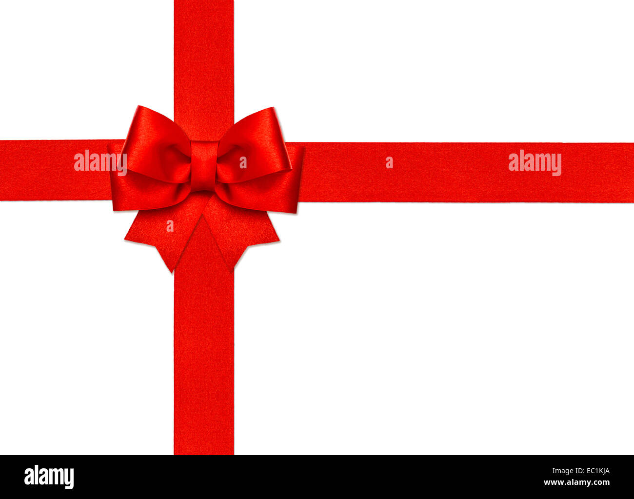 red ribbon bow isolated on white background. holidays decoration Stock Photo