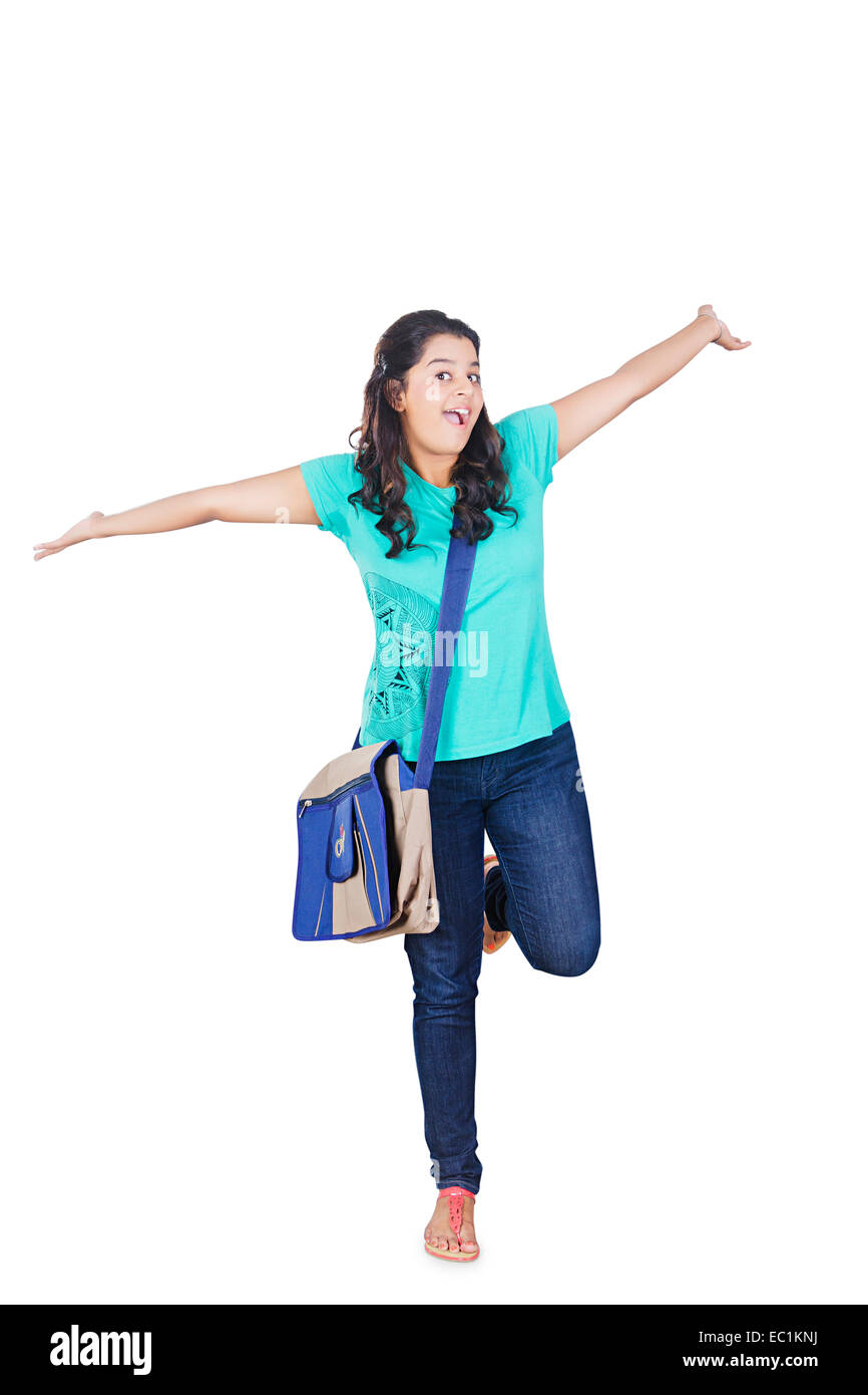 indian college girl Student fun Stock Photo