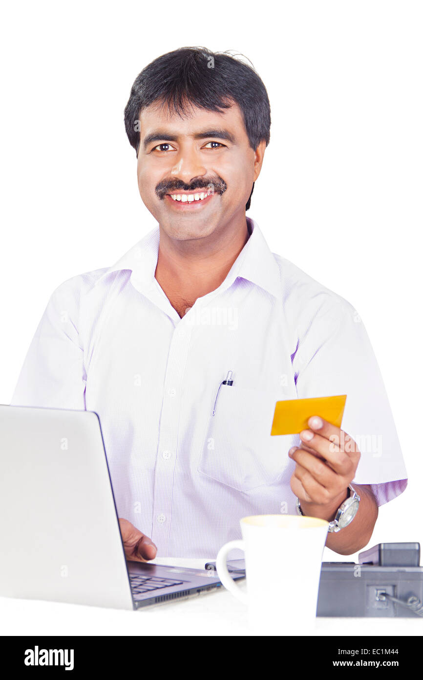 one indian Business man Office Working Stock Photo