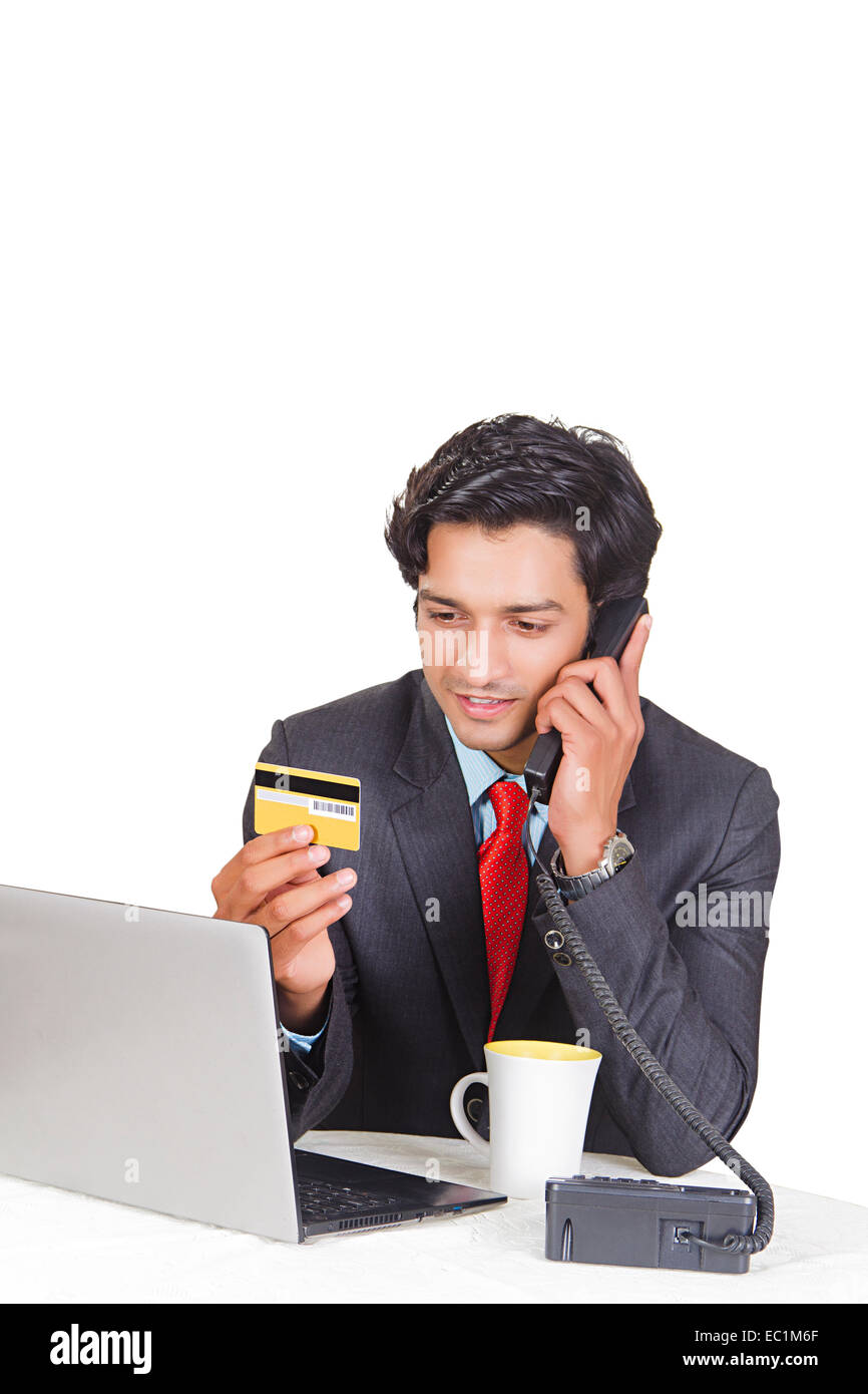 indian Business man  office Working Stock Photo