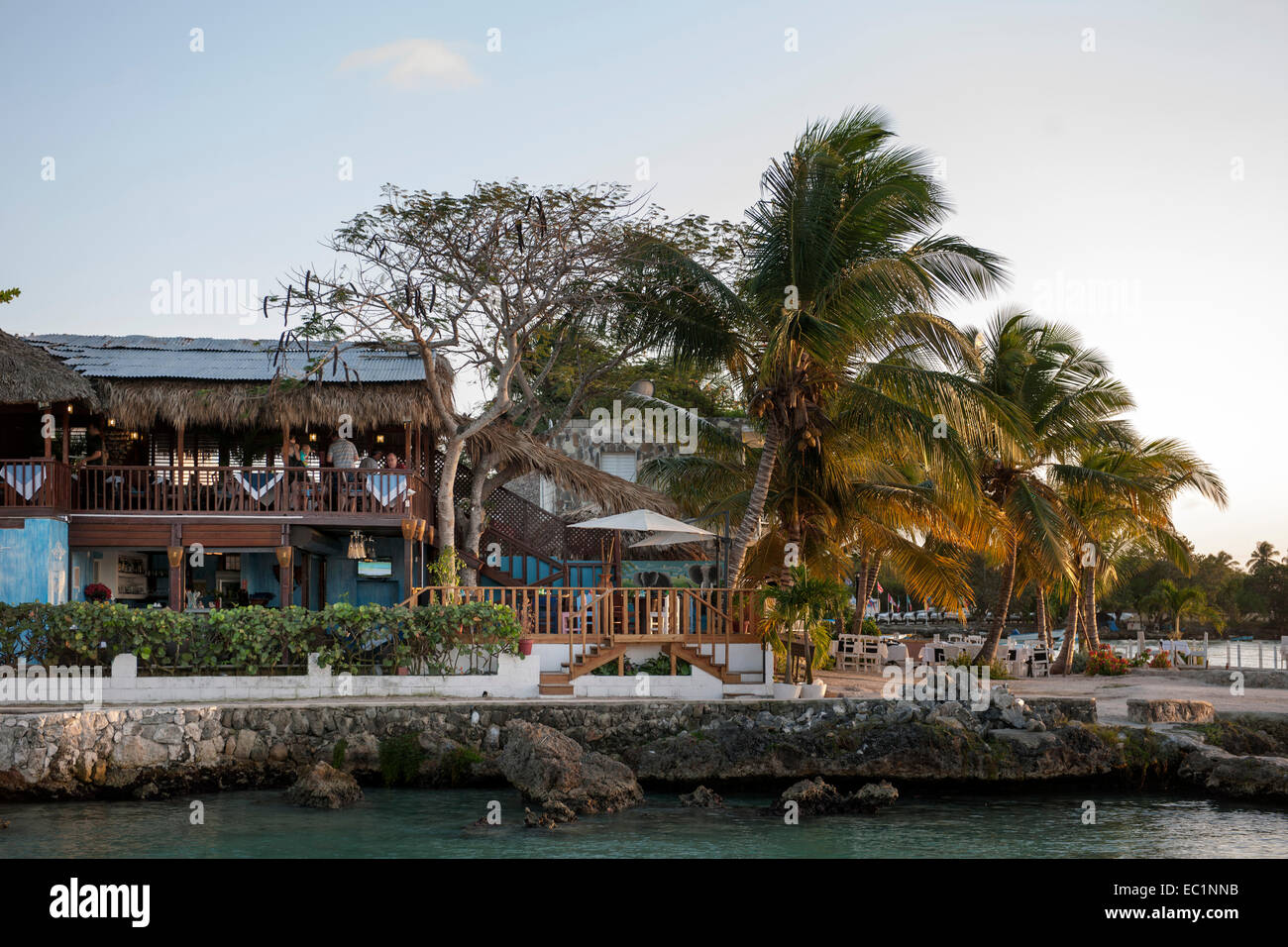 Dominikanische Republik, Osten, Bayahibe, Restaurant Mare Nuestra Stock Photo