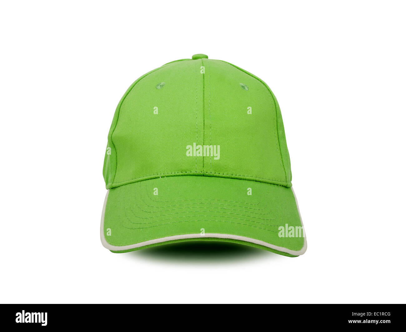 green baseball cap isolated on white background, studio shot Stock Photo