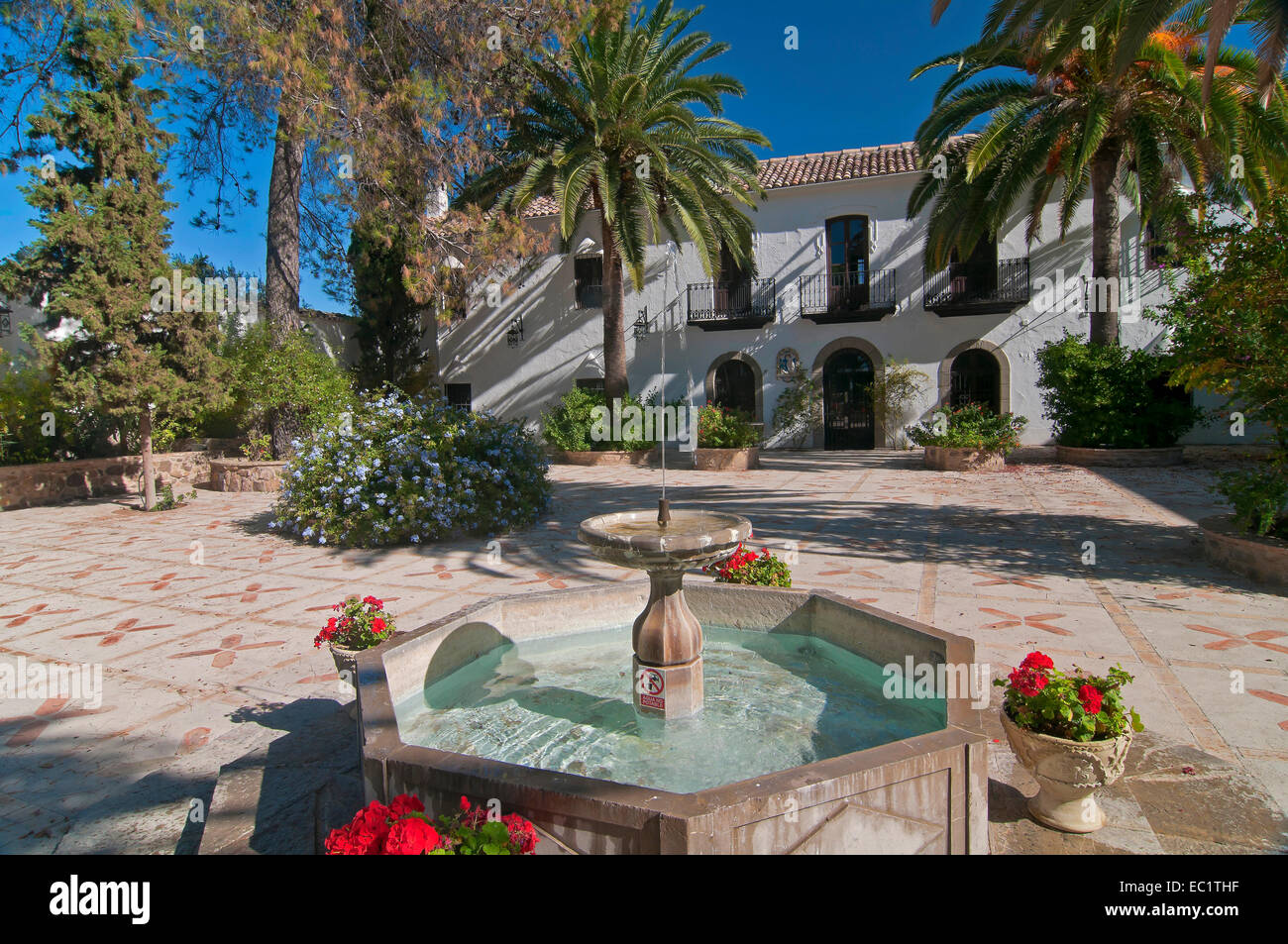 El Madrono farmhouse, Courtyard,  Martos, Jaen province, Region of Andalusia, Spain, Europe Stock Photo