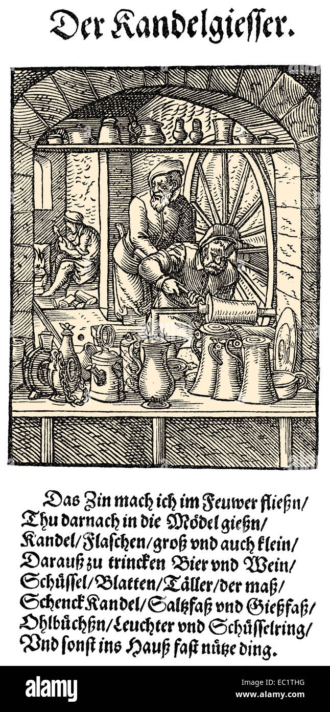 1568, description of the trades, text by Hans Sachs, 1494 - 1576, a Nuremberg poet, playwright and Meistersinger,  1568, Beschre Stock Photo
